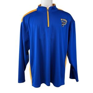 St. Louis Blues NHL 1/4 Zip Pullover Mens 3XL Blue Long Sleeve Shirt READ (740